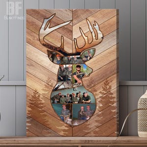 Personalized Deer Hunting Memories, Custom Hunting Collage Canvas, Gift for Hunting Dad, Deer Hunting Gift, Best Gift For Deer Hunters