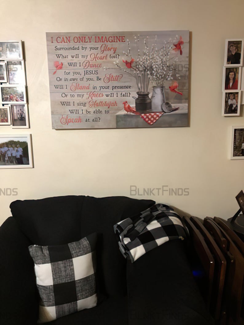 I Can Only Imagine Canvas Cardinal and Flower Painting Art Etsy