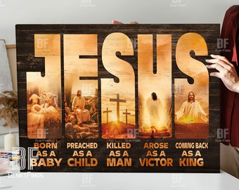 Jesus Lighting Art painting, Born as a baby, Coming back as a King,  Lion of Judah, God Canvas, Jesus Canvas - Christian Wall Art 17