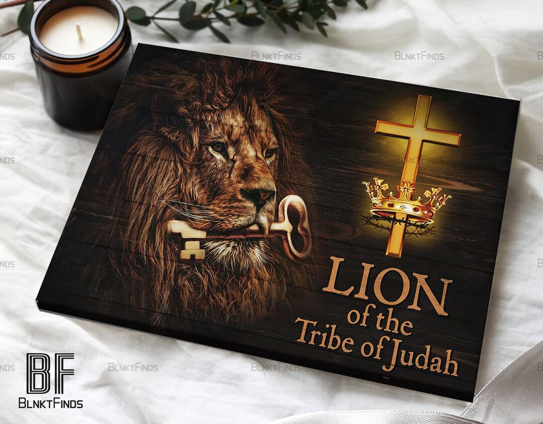 Judah Key Keyboard Lion Painting, Golden Key, Lion of the Tribe of Judah Canvas, God ...