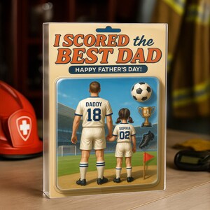 I Scored the Best Dad Keepsake Figure, Soccer Acrylic Block, Father&#39;s Day Gift, Soccer Gift from Kids, Sports Dad Desk, Acrylic Plaque 0394