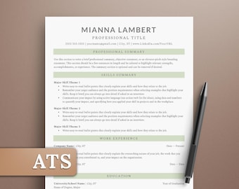 Modern Functional Minimalist Resume ATS Template | Design for Word & Google Docs | ATS-Friendly CV Template Skill-Based Resume