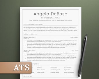 Executive Director ATS-Friendly Resume Template for Word and Google Docs | Clean and Modern Design Resume | 1 and 2 Page CEO Resume Template