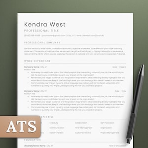 Minimalist ATS-Friendly Resume Template | Clean and Simple Design | Modern CV Template for Word and Google Docs | Classic Executive Resume