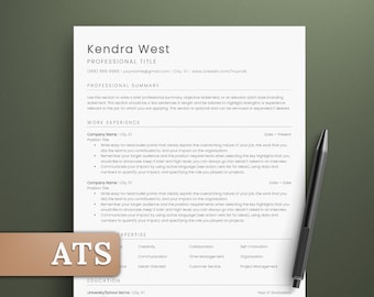 Minimalist ATS-Friendly Resume Template | Clean and Simple Design | Modern CV Template for Word and Google Docs | Classic Executive Resume
