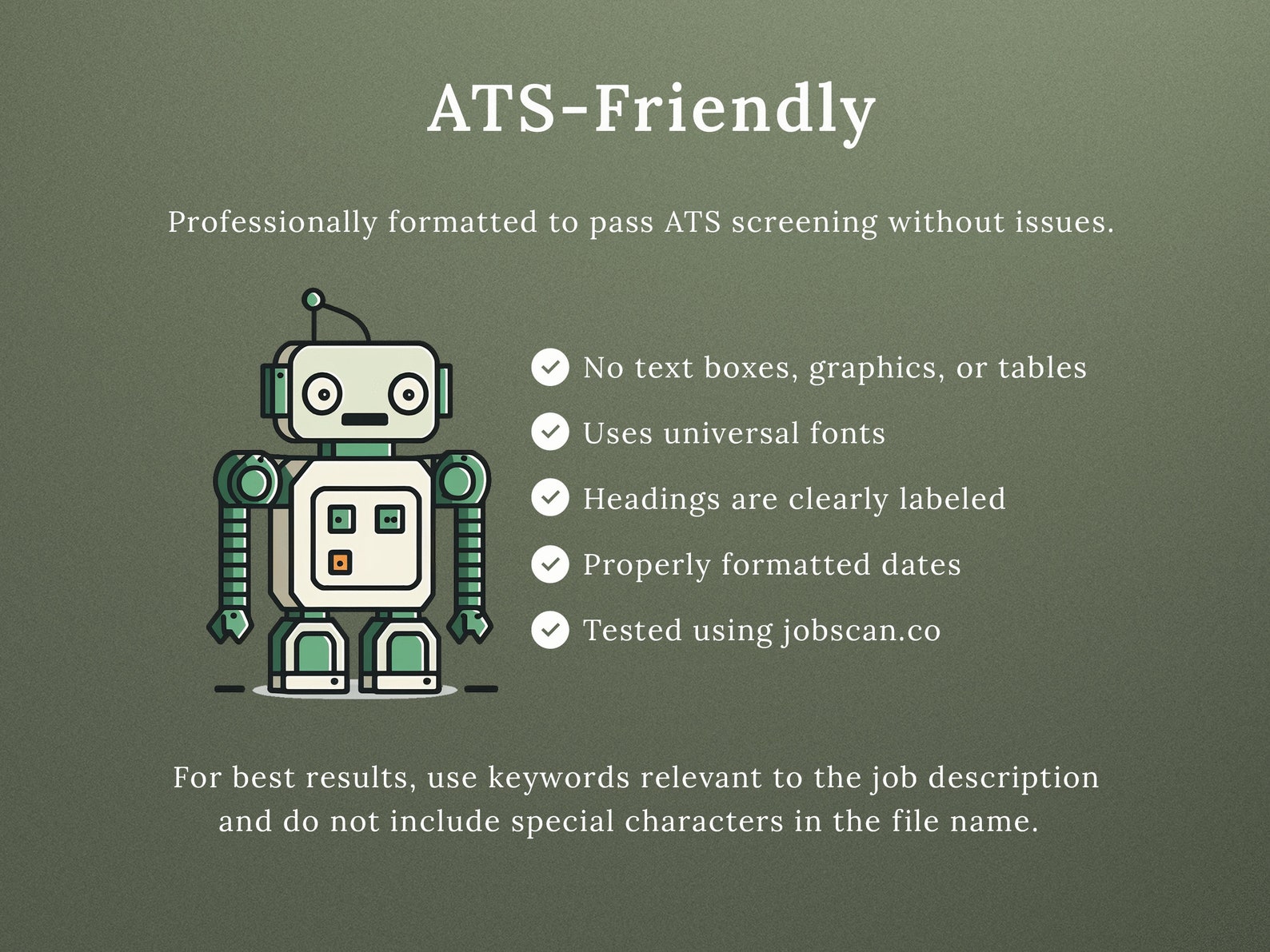 Ats Style Clean Professional Ats-friendly Resume Template HR | Modern ATS Design ...