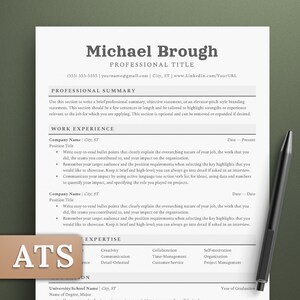 ATS-Friendly Resume Template for Microsoft Word and Google Docs, Cover Letter and References Template Included, Instant Download CV Template