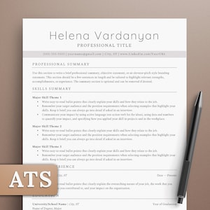 Zeitgenössische Funktionale Lebenslauf Vorlage ATS | Moderne Lebenslauf Vorlage für Word & Google Docs | ATS-freundliche Lebenslaufvorlage mit Anschreiben