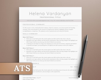 Hedendaags functioneel cv-sjabloon ATS | Moderne cv-sjabloon voor Word en Google Documenten | ATS-vriendelijk cv-sjabloon met sollicitatiebrief