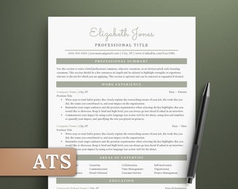 Customizable ATS-Friendly Resume Template for Word and Google Docs | Contemporary Lebenslauf Vorlage Template | 1 & 2 Page Resume Template