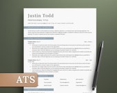 Executive ATS Resume Template for Word & Google Docs | Editable Instant Download | Clean Professional HR CV Template Design | 1 and 2 Pages