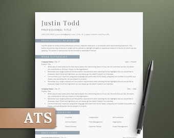 Executive ATS Resume Template for Word & Google Docs | Editable Instant Download | Clean Professional HR CV Template Design | 1 and 2 Pages