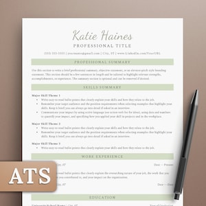 Modern Functional Minimalist Resume ATS Template | Clean Design for Word & Google Docs | ATS-Friendly CV Template Skill-Based Resume