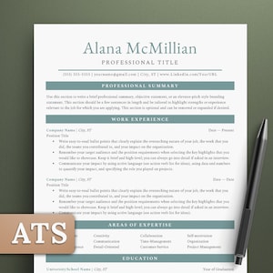 Clean Professional ATS-Friendly Resume Template HR | Modern ATS Design for Microsoft Word & Google Docs | 1 and 2 Pages Editable Templates