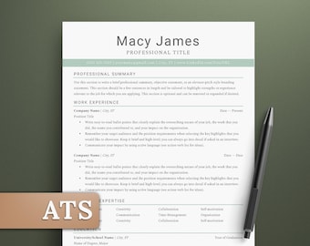 HR-klaar CV-sjabloon ATS-vriendelijk | Uniek ontwerp voor Microsoft Word en Google Documenten | CV-sjabloon met sollicitatiebrief en referenties