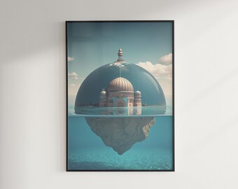 Printable Submerged Dome Water Landscape | Digital Print