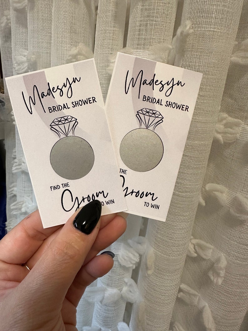 Bridal Shower Games, Printed, Who Has the Groom, Bridal Shower Scratch