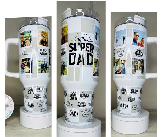 DIGITAL IMAGE 40oz Super Dad Add Photos PNG for sublimation Instant download Fathers Day Wrap
