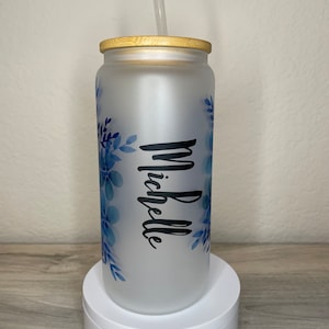 Print On Demand 16 or 20 oz Can Glass With Bamboo Lid and Straw MATTE/ –  DanniBe Collection