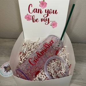Godmother Gift Box, Will You be my Godmother Gift, Custom Godparents Proposal Box, Personalized Gift Box