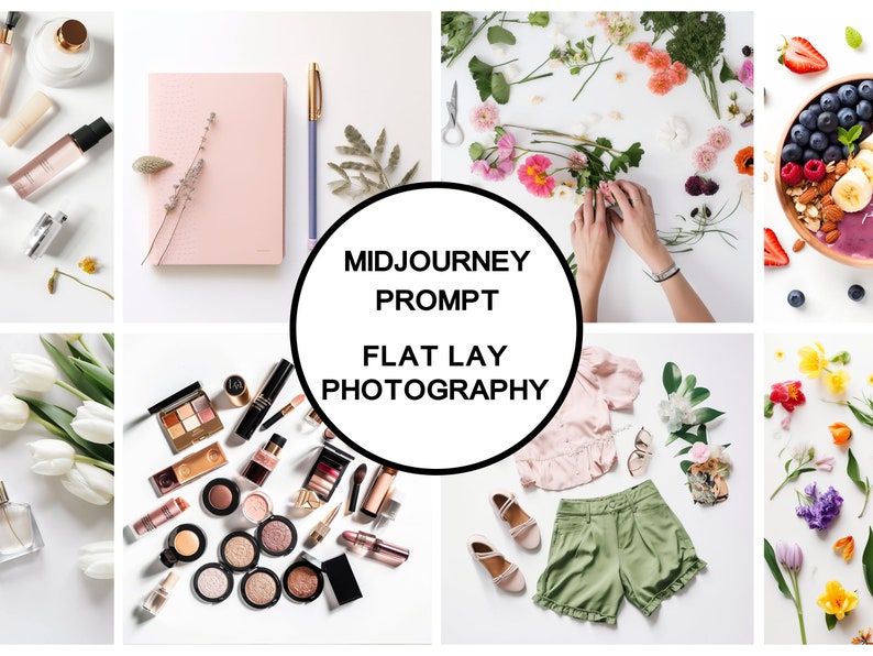 Midjourney Prompt for Flat Lay Photography, Best Midjourney Prompt, AI