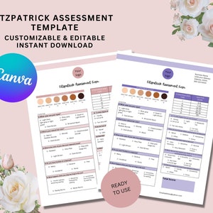 Fitzpatrick Assessment Template Customizable and Editable, Instant Download, Printable
