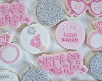 Hen Do cookies | Hen Do biscuits | Bride To Be biscuits | Personalised hen do cookies | Disco cookies | Last Rodeo cookies | Cowgirl cookies