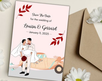 Modern Invitation, Wedding Invitation, Minimalist Wedding Invitation, Printable Invitation, Editable Template, instant Download.