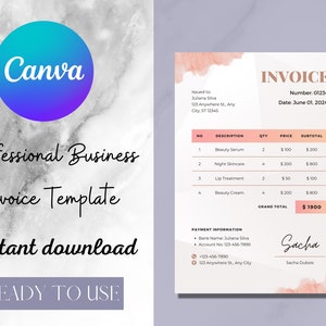 Professional Invoice Template | Modern Client Invoice | Editable Template | Services Invoice | Business Invoice.