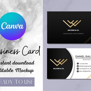 Editable Business Card, DIY Business Card, Canva Business Card, Double Sided Business Card.
