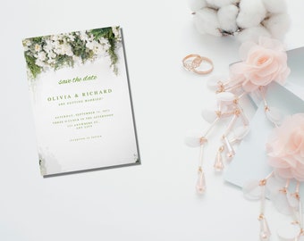 Wedding Invitation Template, Floral Wedding invite, Printable, Editable Wedding Invites, Templett INSTANT Download.
