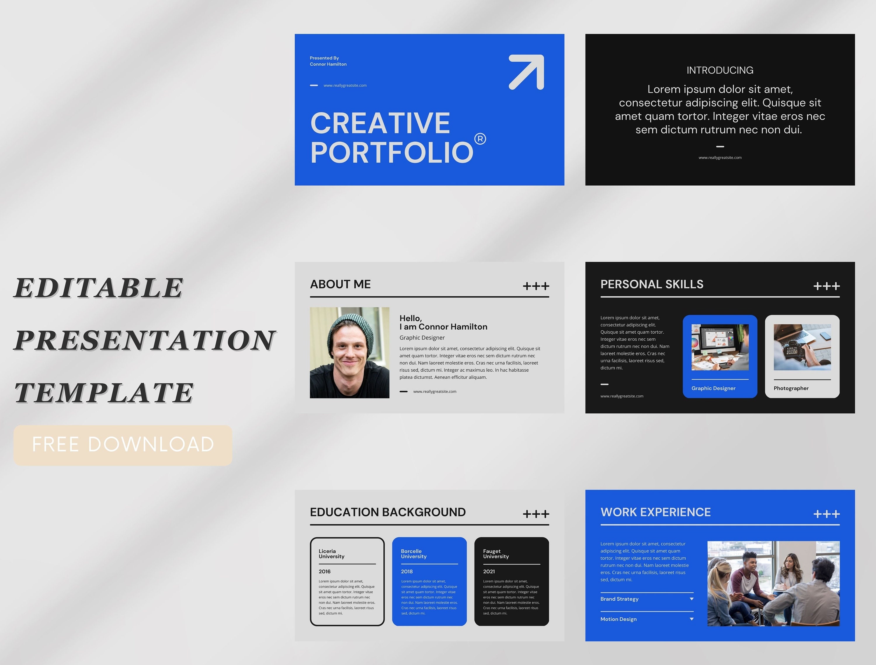 Blue and Black Modern Creative Portfolio Presentation | Minimal E ...