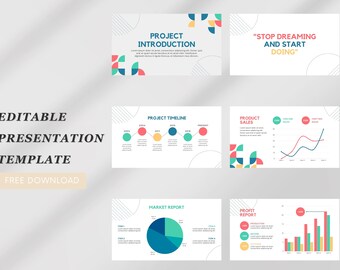 Kleurrijke moderne zakelijke infographic-presentatie | Minimale e-learning presentatiesjabloon | Presentatiesjabloon | Bewerkbare sjablonen.