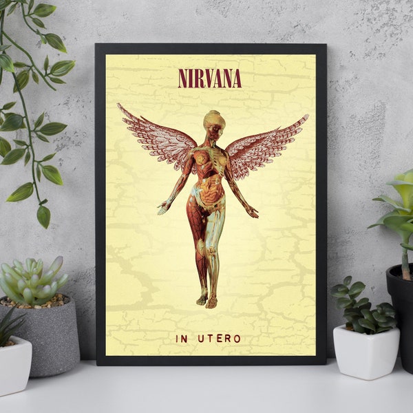 Nirvana In Utero álbum de música cartel lienzo Giclée impresión pared arte regalo
