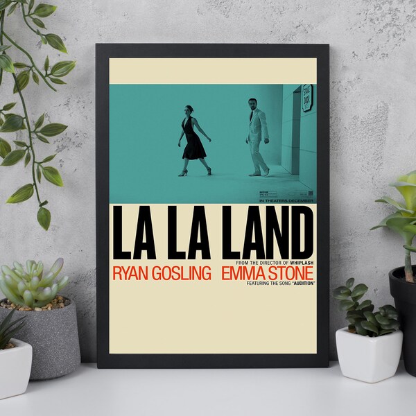 Cartel de la película La La Land, decoración de la pared de La La Land, impresión del cartel de La La Land, impresión de arte retro vintage, Ryan Gosling, Emma Stone