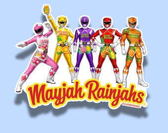 XL 5" Mayjah Rainjahs Sticker | Hawaii Sticker | Japanese Superhero Decal | Die-Cut Vinyl