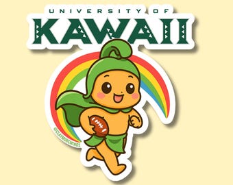 Large 4” UH Hawaii Sticker | Honolulu Humor | Hawaii Stickers | Die-Cut Vinyl Decal | Kawaii Artwork