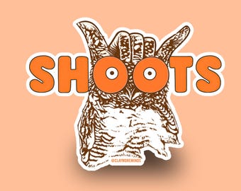 Large 4” Sticker | Honolulu Humor | Hawaii Stickers | Die-Cut Vinyl Decal | Pueo Owl | Shoots Brah
