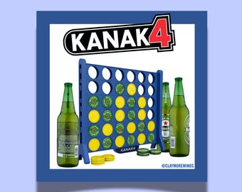 Large 4" Kanak 4 Sticker | Connect 4 | Hawaii Stickers | Die-Cut Vinyl Decal | Kanaka | Hawaiian