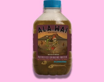Large 4" Ala Wai Water Sticker | Honolulu Humor | Ala Wai Canal | Hawaii Stickers | Die-Cut Vinyl Decal | Menehune
