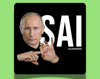 Large 4" Putin Sai Sticker | Hawaii Humor | Glossy Die-Cut Vinyl Decal | Puinsai