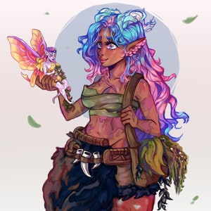 Custom fullbody digital drawing for DnD OCs Anime and selfies commission personalized digital painting