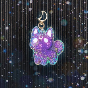 Starry cat double sided acrylic keychain