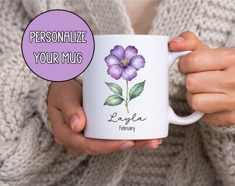 Custom Birth Month Gift,Personalized Mug, Birth Flower Mug, Custom Birth Flower Coffee Mug,Gift For Mom,Mother's Day Gift, Mother's Day Mug