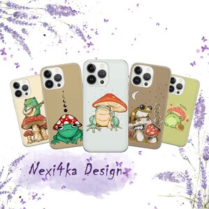 Amanita Phone Case Frog Cover for iPhone 16 15 14 13 12 Pro 11 XR SE, Samsung S23 S22 A73 A53 A13 A14 S21 Fe S20, Pixel 8 7 6A