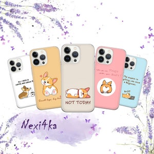 Schattige corgi telefoonhoesje corgi citaten Cover voor iPhone 16 15 14 13 12 Pro 11 XR SE, Samsung S23 S22 A73 A53 A13 A14 S21 Fe S20, Pixel 9 8 7 6