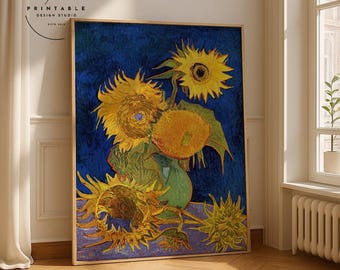 Six Sunflowers by Vincent Van Gogh | Post-impressionist Floral