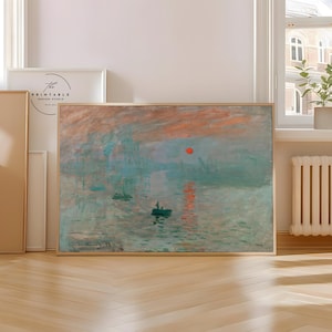 Claude Monet Impression Sunrise | Impressionist Landscape Painting | Abstract Art Print | Sea Print | Monet Wall Art | Digital Download