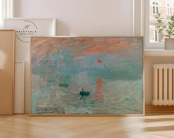 Claude Monet Impression Sunrise | Impressionist Landscape Painting | Abstract Art Print | Sea Print | Monet Wall Art | Digital Download
