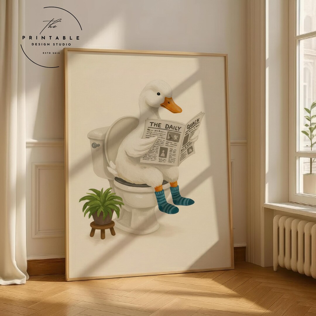 Duck Bathroom Print for Nursery | Funny Kids Bathroom Wall Art ...